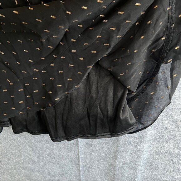 MISS SELFRIDGE Fit & Flare Black Mini Dress with Gold Foil Accents Size 12 NWT - Picture 11 of 11